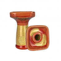 Чаша для кальяна NJN Hookah - Qub Glaze Желто-красная