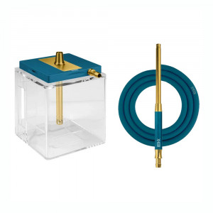 Кальян Hoob - Atom Marine Blue / Gold 21см (Полный комплект)