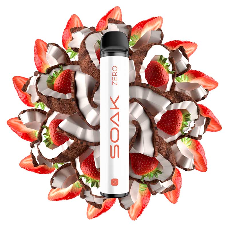 Электронная сигарета SOAK X ZERO 1500 - Strawberry Raffaello (Клубничное Рафаелло)