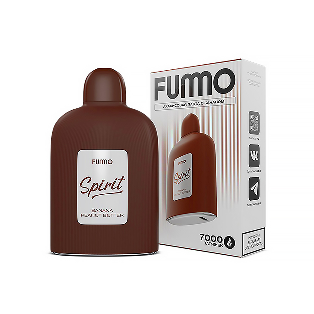 Электронная сигарета FUMMO SPIRIT 7000 - Арахисовая паста с бананом