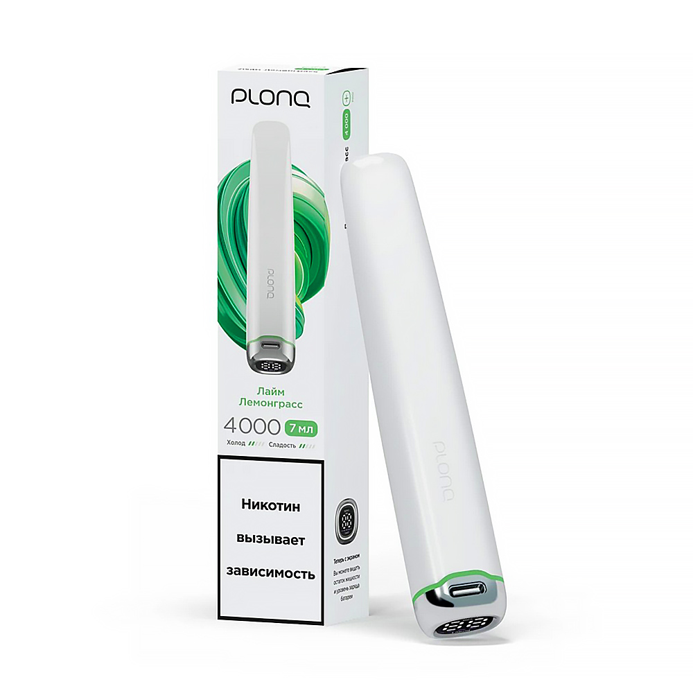 Электронная сигарета PLONQ PLUS PRO 4000 - Лайм Лемонграсс